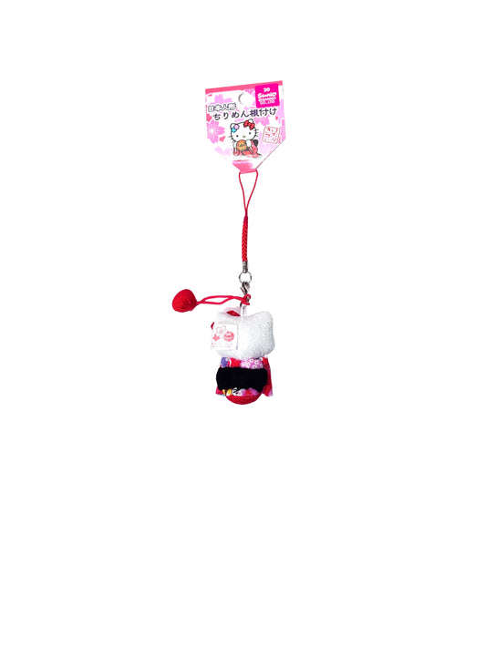 Hello Kitty Edo Kimekomi Doll Keychain Red