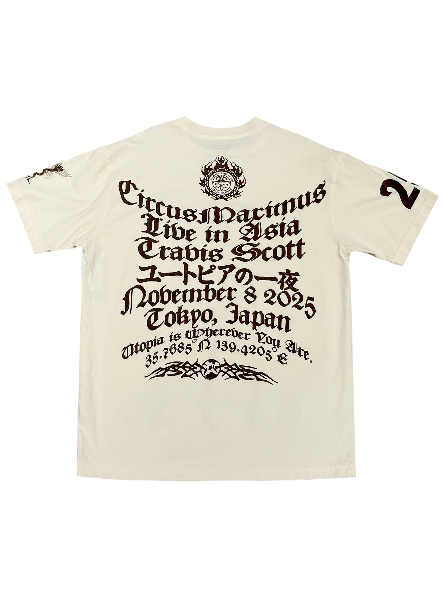 Travis Scott Utopia Circus Maximus In Tokyo World Tour Tee White