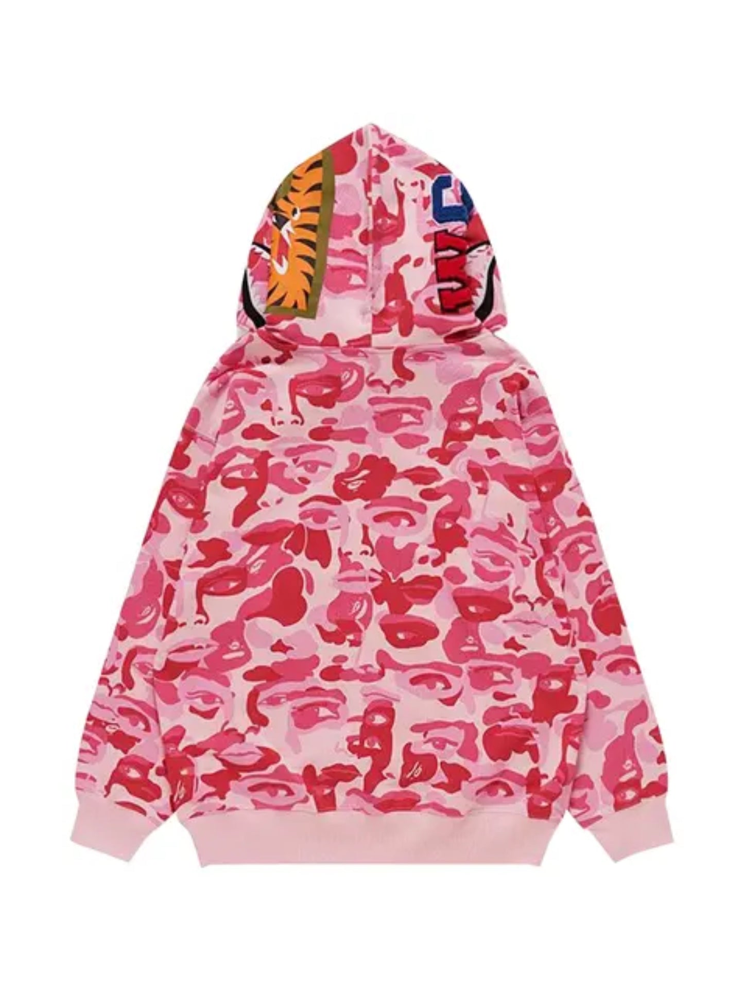 BAPE x KidSuper Camo Shark Full Zip Hoodie Pink