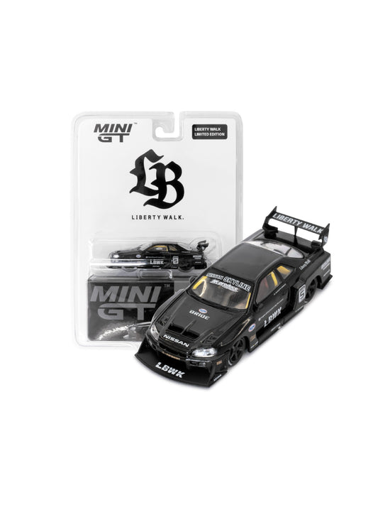 MINI GT 1/64 Nissan LB-ER34 Super Silhouette Black Blister