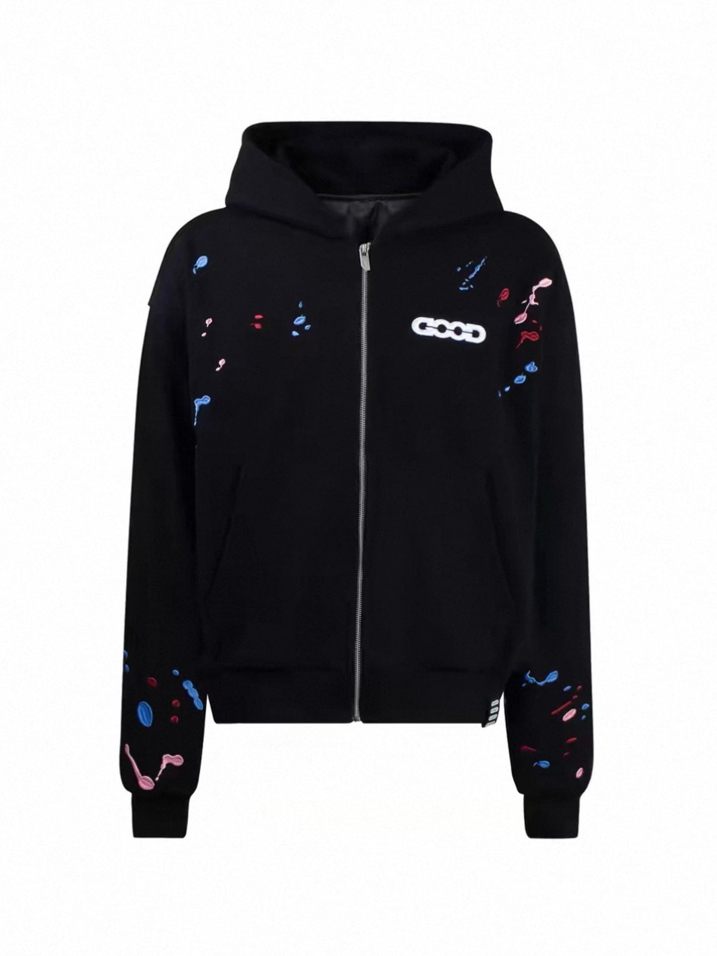 GODD BRAND Candy Splash Painted Zip Hoodie Black