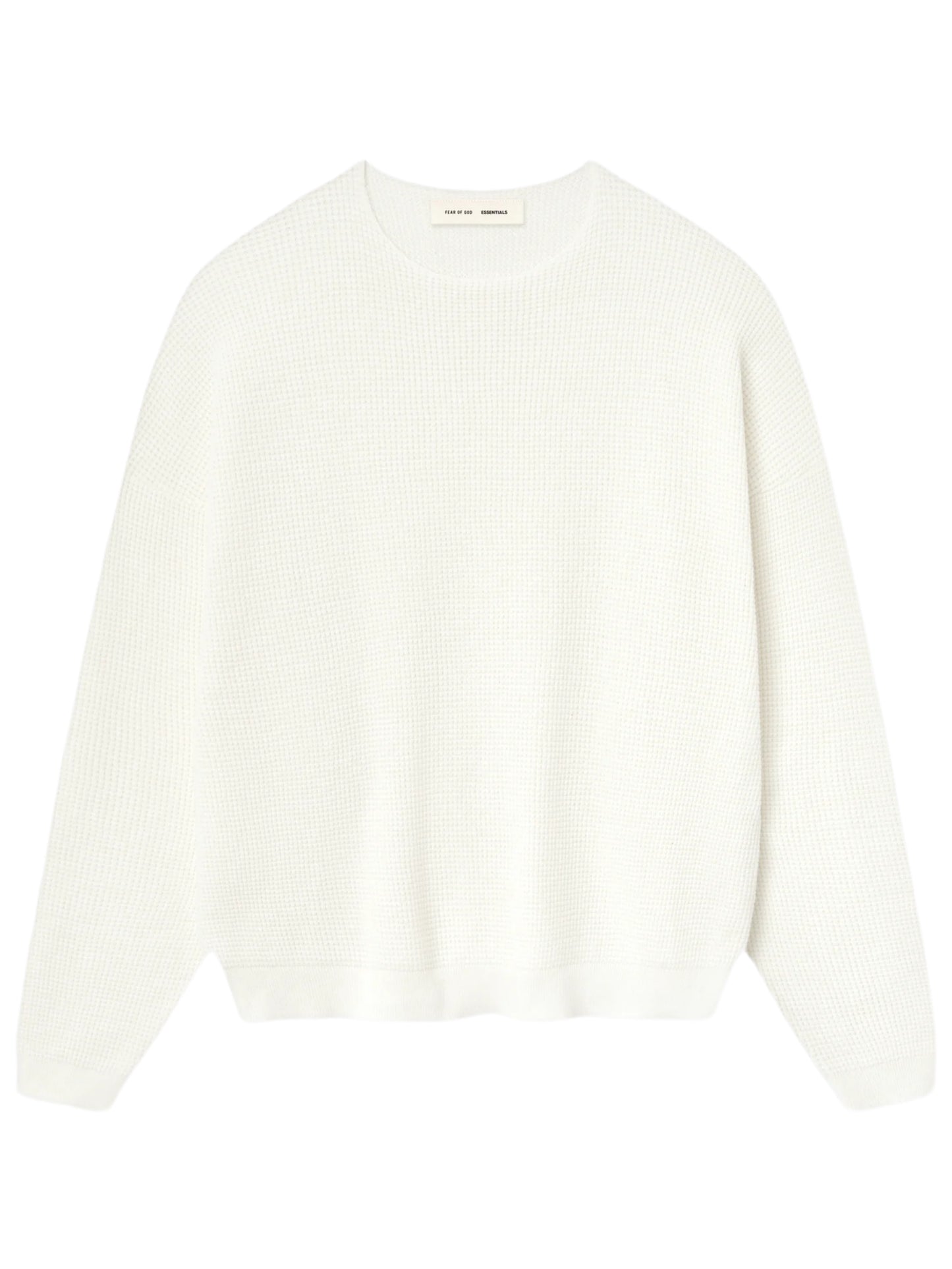 Essentials 25FW Waffle Crewneck Sweater Cloud White