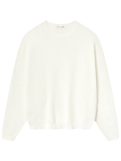 Essentials 25FW Waffle Crewneck Sweater Cloud White