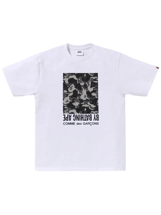 Bape x CDG Camo Box Tee White Osaka Exclusive