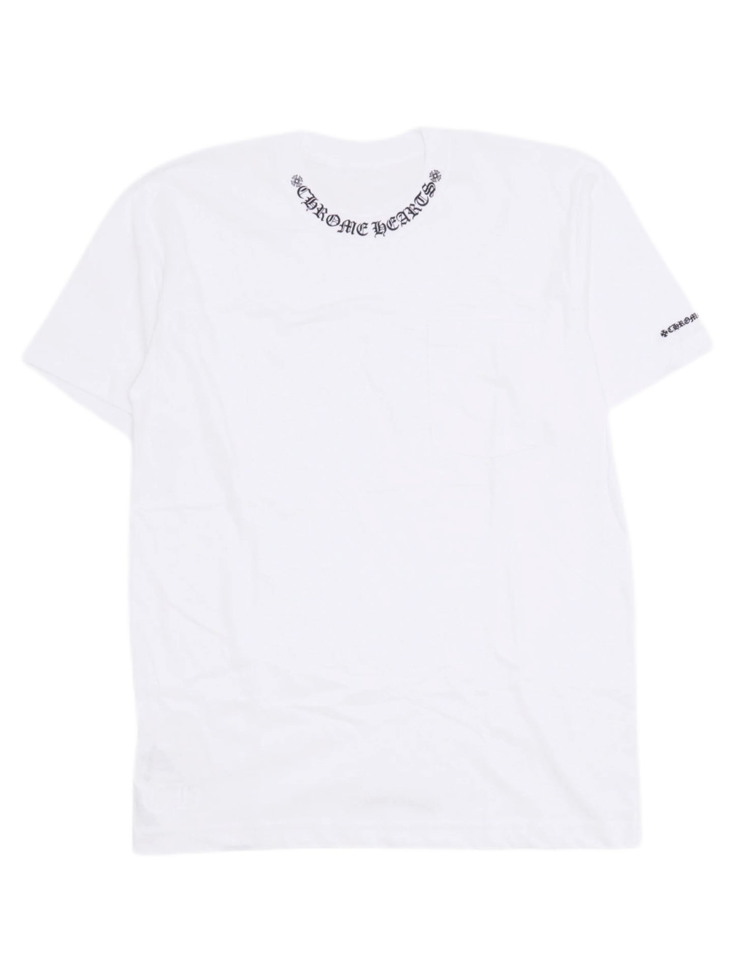 Chrome Hearts Black Neck Script Logo Tee White
