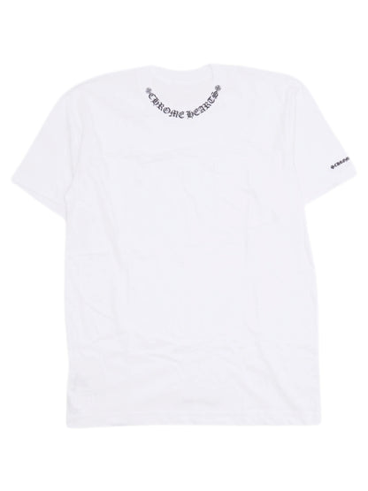 Chrome Hearts Black Neck Script Logo Tee White