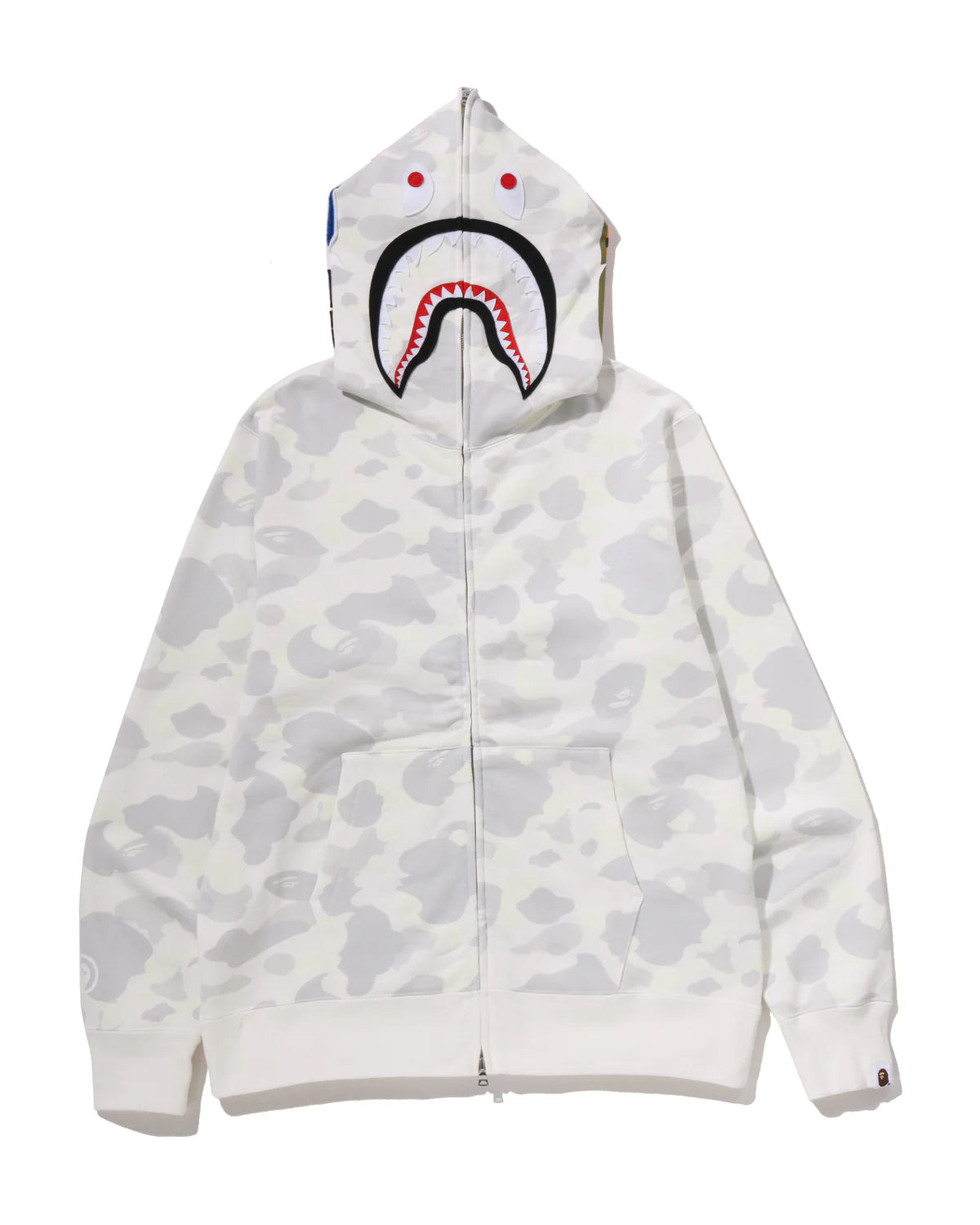 Bape City Camo Shark Full Zip Hoodie Glow in Dark White