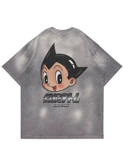 Grocery x Toy Qube Astro Boy Big Head Tee Washed Grey