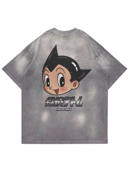 Grocery x Toy Qube Astro Boy Big Head Tee Washed Grey