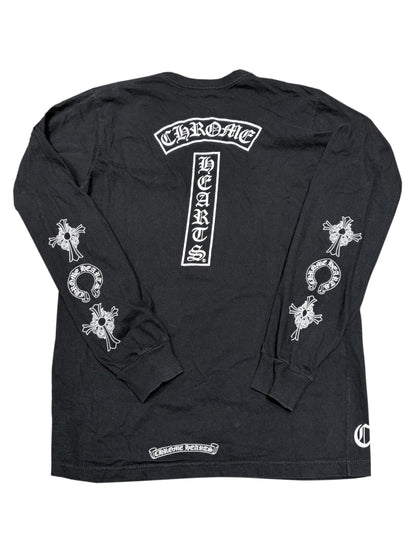 Chrome Hearts Multi Logo Sleeve T Bar Logo Back Waffle LS Tee Black M C119285950-Used