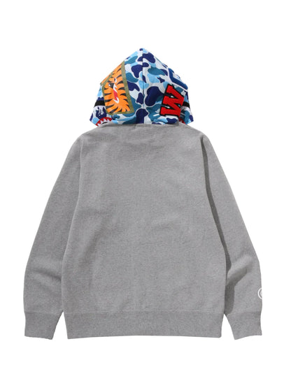 Bape ABC Blue Camo Shark Full Zip Hoodie Grey