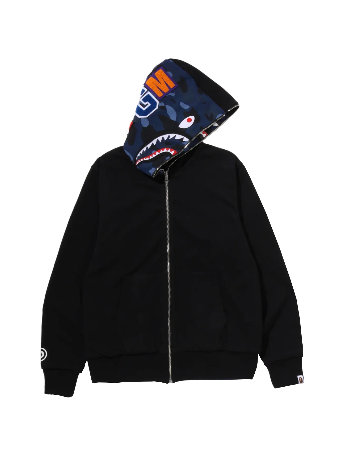 Bape Color Camo Reversible Shark Full Zip Hoodie Blue