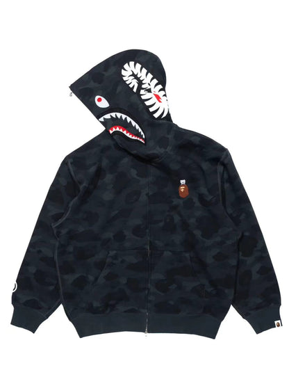 Bape x Straykids Jiniret Shark Full Zip Hoodie Black