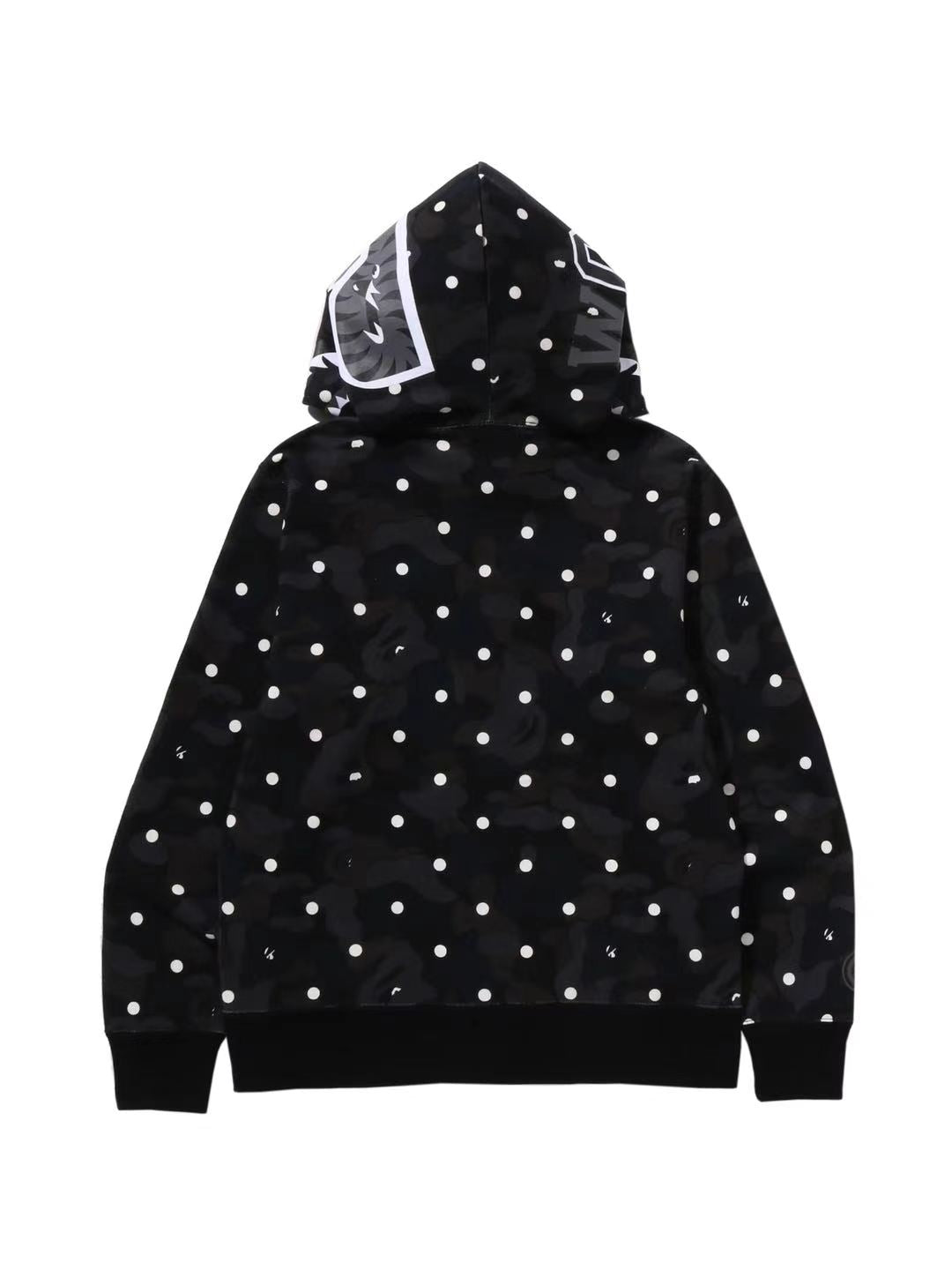 Bape ABC Dot Camo Shark Full Zip Hoodie Black