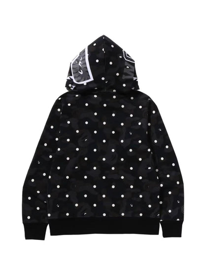 Bape ABC Dot Camo Shark Full Zip Hoodie Black