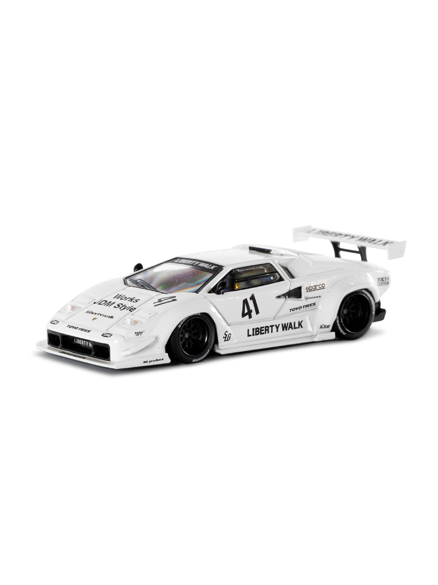 MINI GT 1/64 Lamborghini Countach LB-WORKS White 2024 Tokyo Auto Salon LB Blister Packaging
