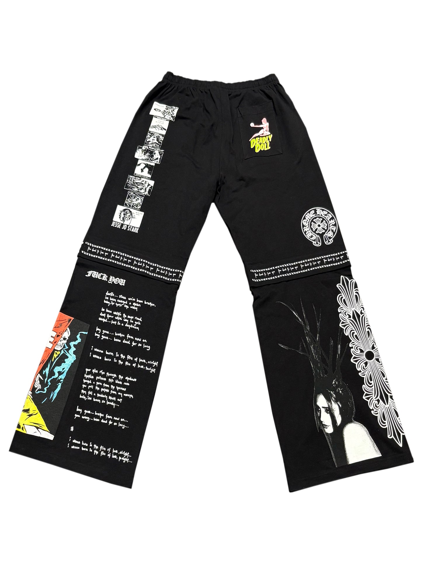 Chrome Hearts Deadly Doll Comic Loose Pants Balck M C119183690-Used