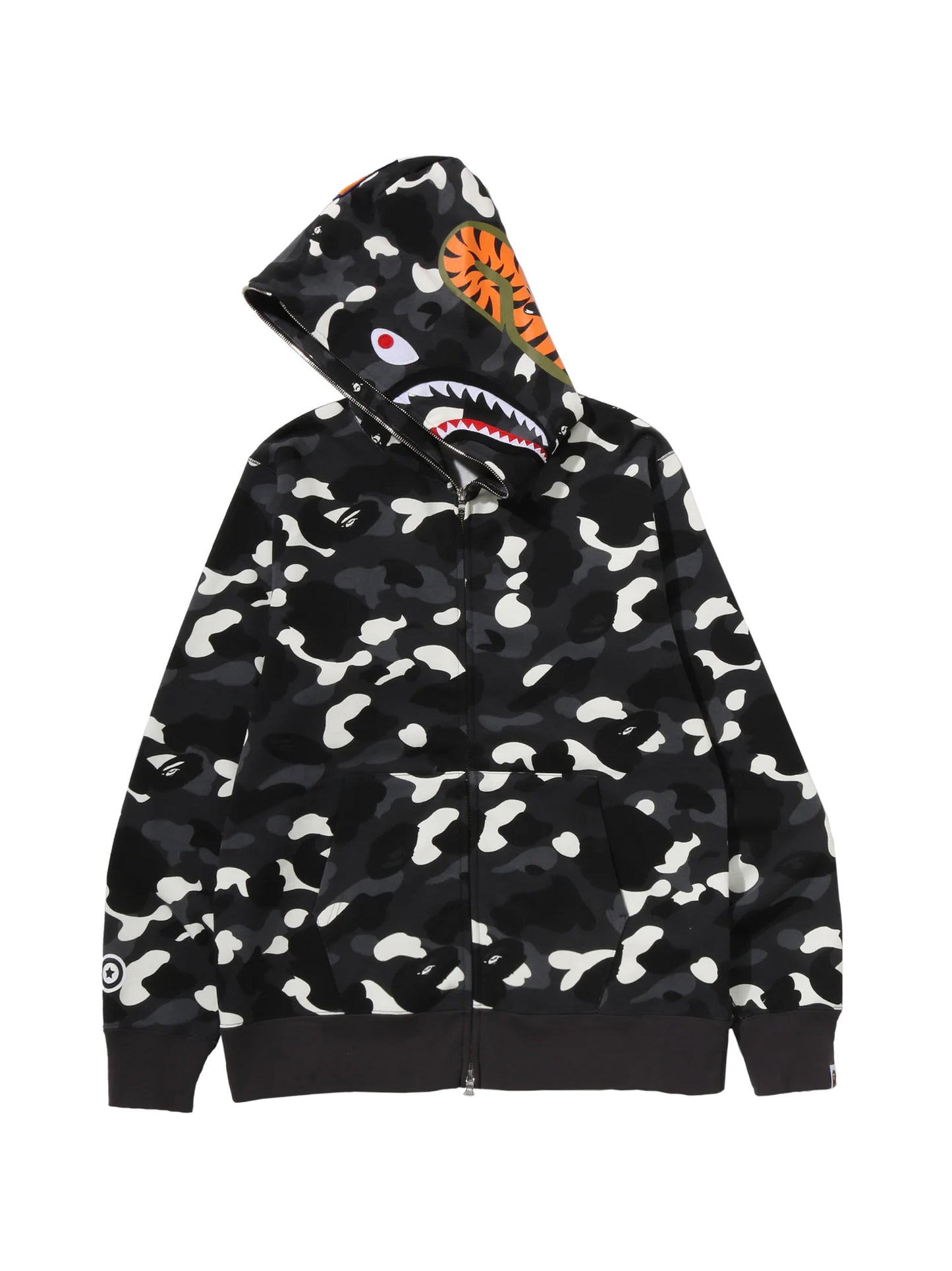 Bape City Camo Shark Full Zip Hoodie Glow in Dark Black