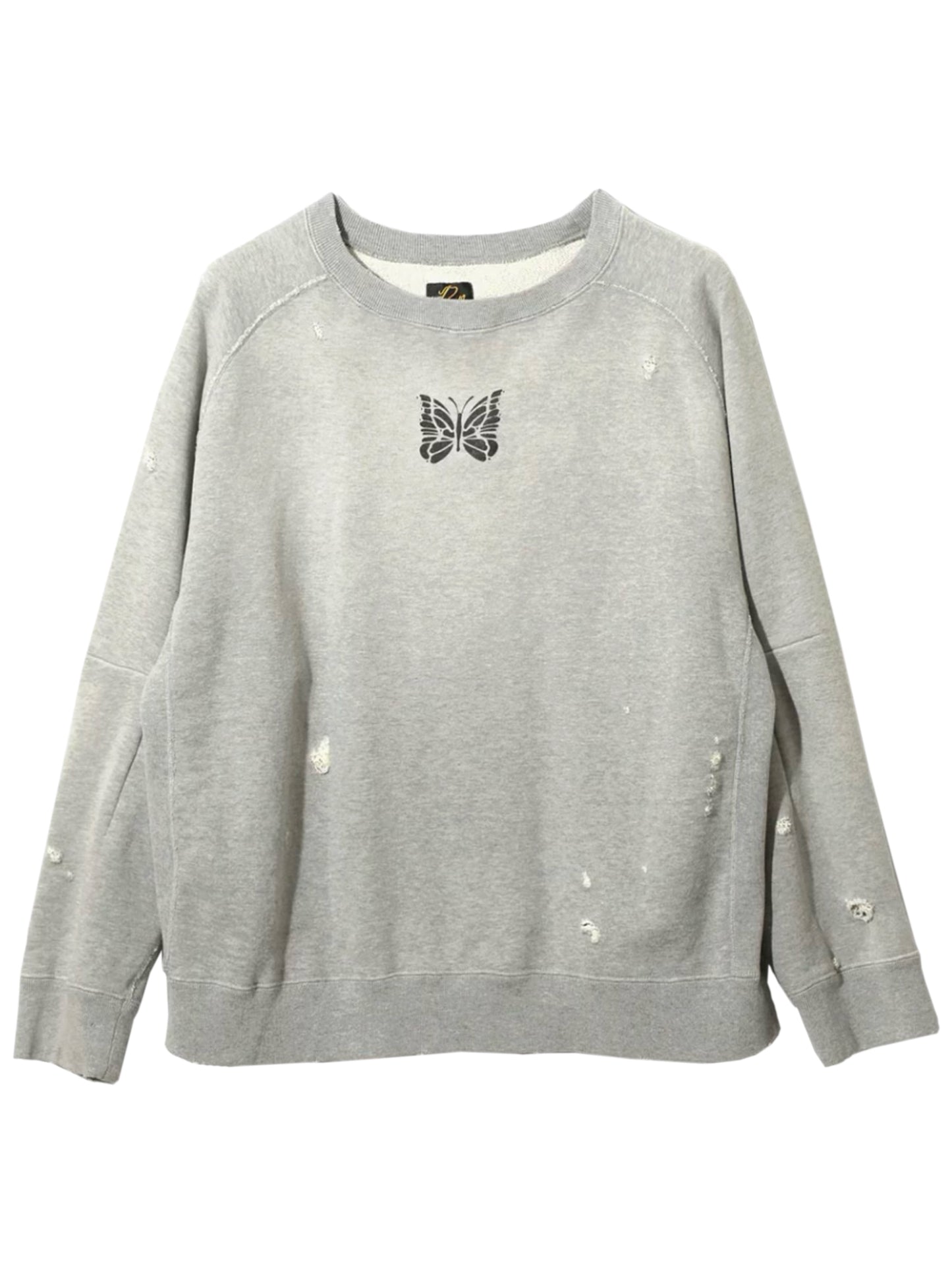 Needles Deconstructed Crewneck Sweatshirt Heather Grey