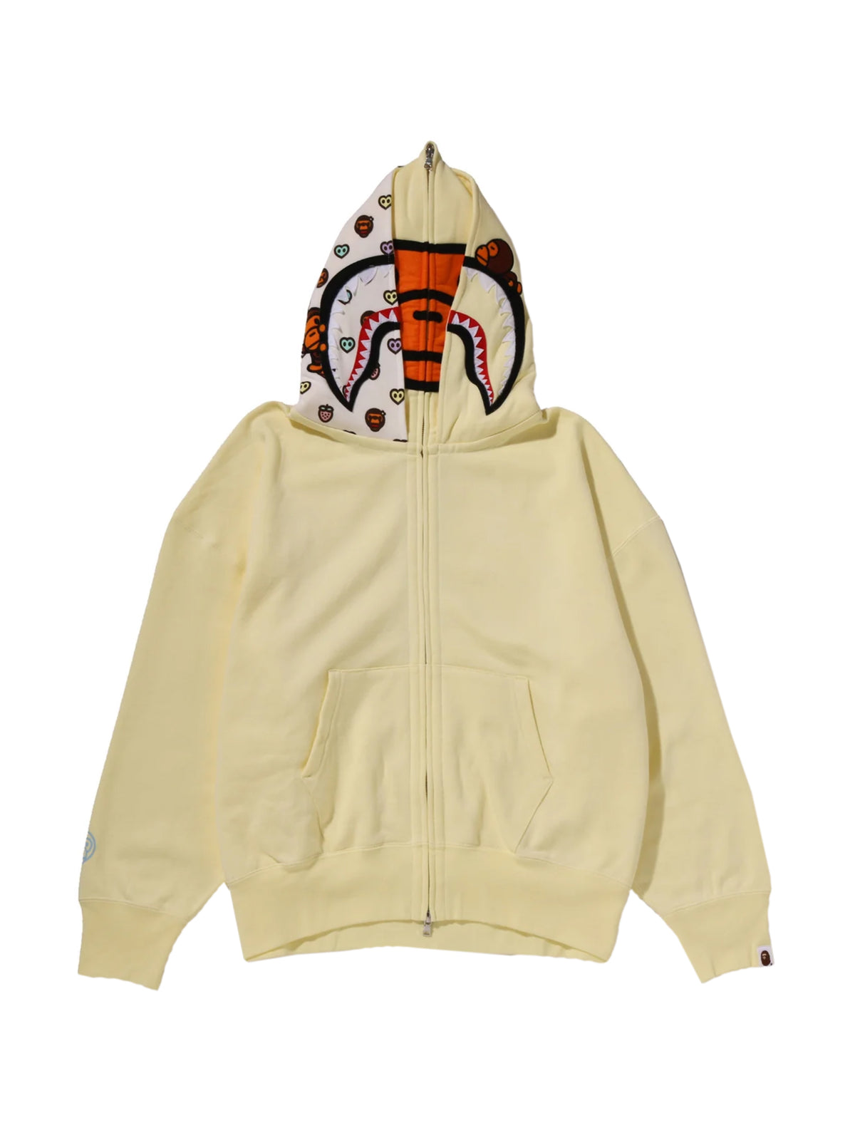 Bape Milo Shark Oversized Full Zip Double Hoodie Yellow