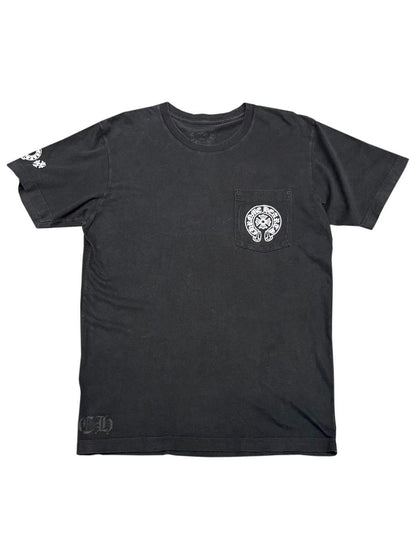 Chrome Hearts Multi Horseshoe Logo Pocket Tee Black Size M C118440442-Used