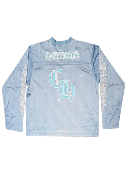 Chrome Hearts Ice Hockey Warm Up Mesh Long Sleeve Tee Ice Blue L C1O81933-Used