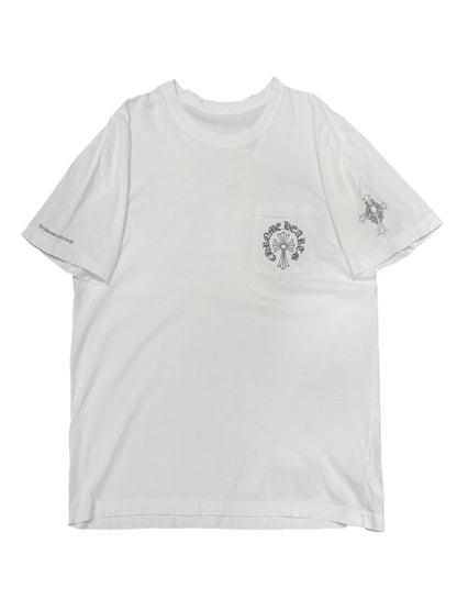 Chrome Hearts Horseshoe Logo Pocket White Triple Logo Back Tee White XL C118697140-Used