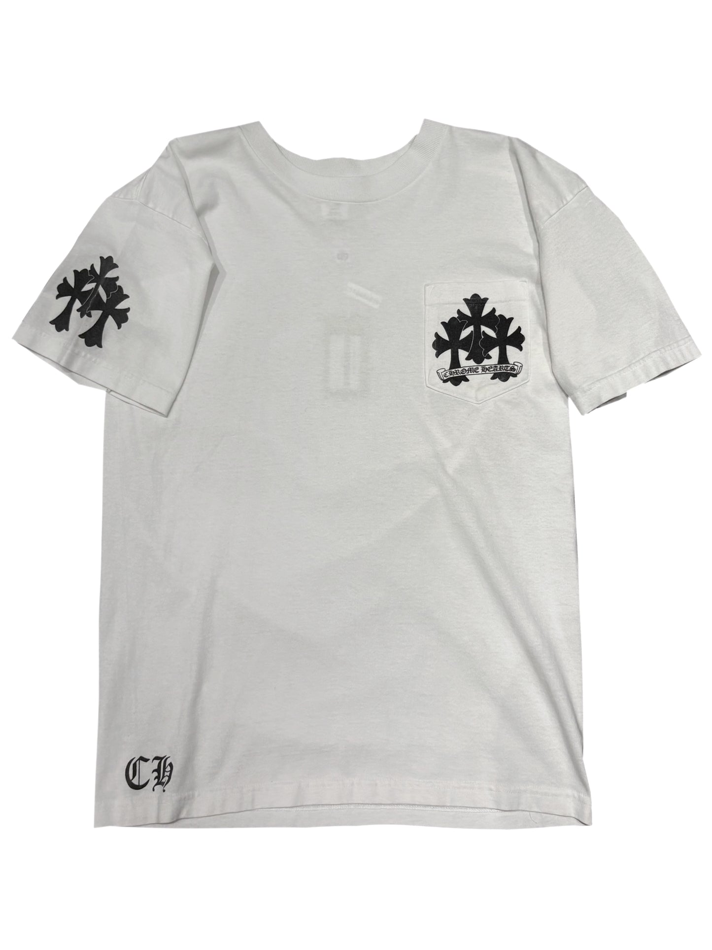 Chrome Hearts Vintage Triple Cross Logo Back Pocket Tee White L C118484819-Used
