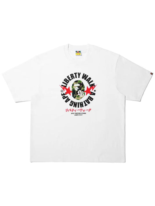 Bape X Liberty Walk Abc Camo Busy Works Relaxed Fit Tee White