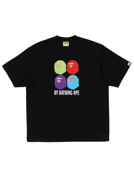 Bape Multi Ape Head Relaxed Fit Tee Black