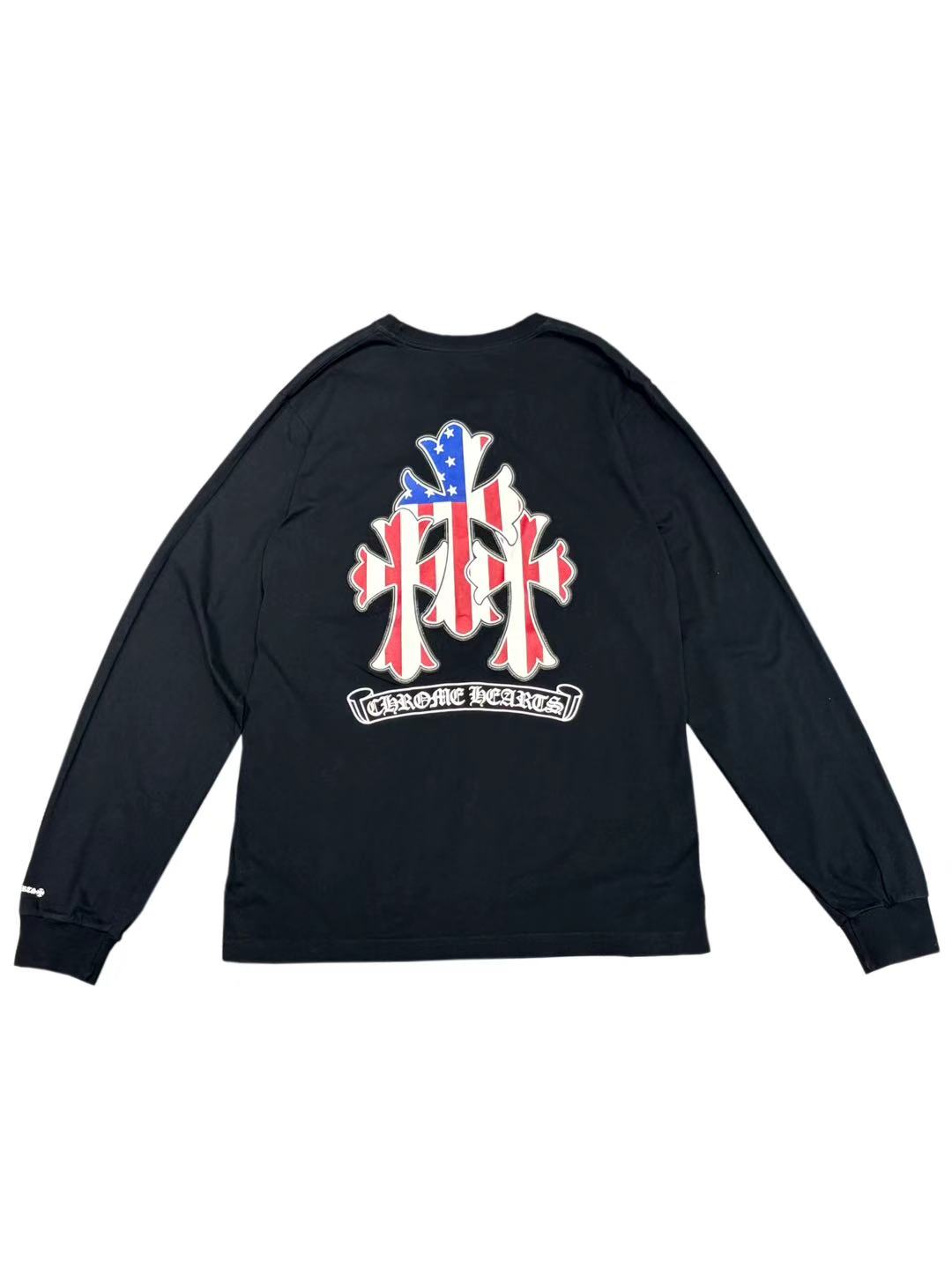 Chrome Hearts Dagger Horseshoe Logo Pocket American Cross Cemetery
Back LS Tee Size L C118446110-Used