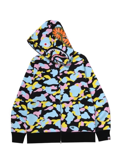 Bape New Multi Camo Baby Milo Regular Fit Full Zip Hoodie Black