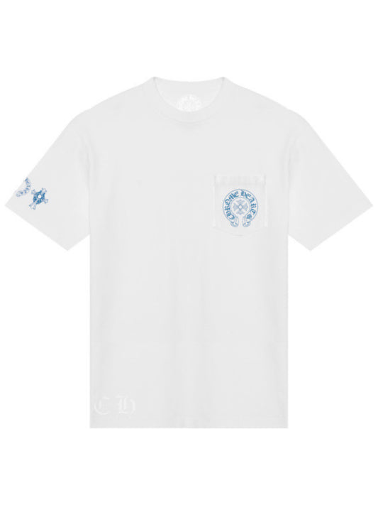 Chrome Hearts Triple Cross Tee Light Blue / White