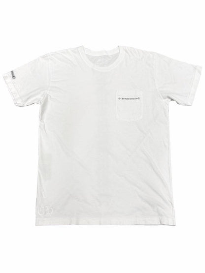 Chrome Hearts Black Cemetery Cross Tire Tracks Back Tee White L C119017237-Used