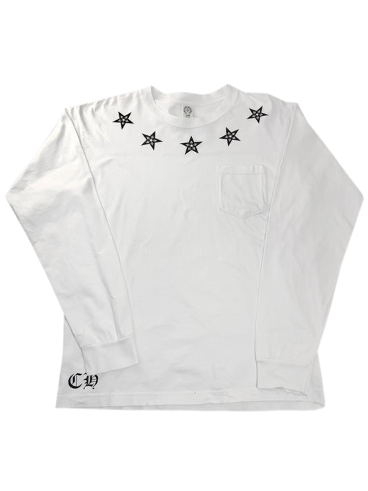 Chrome Hearts Star Collar LS Tee White