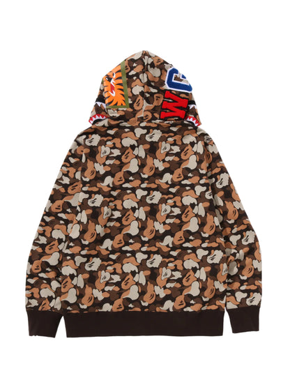 Bape Camo Shark Full Zip Hoodie Brown THINK 1st Anniversary