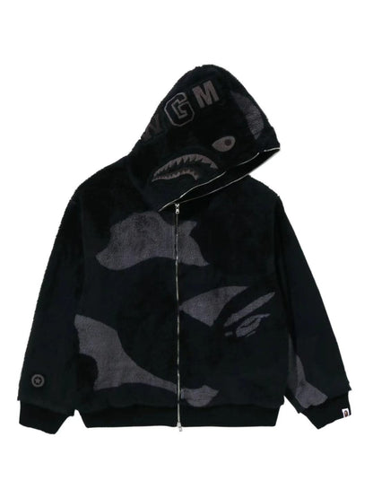 Bape Color Camo Stand Collar Hooded Jacket Black