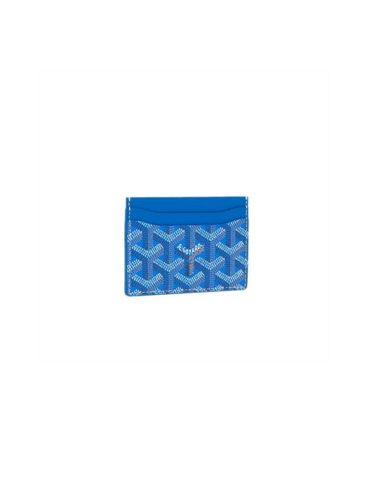 Goyard Goyardine Coated Canvas And Leather Saint Sulpice Card Holder Light Blue