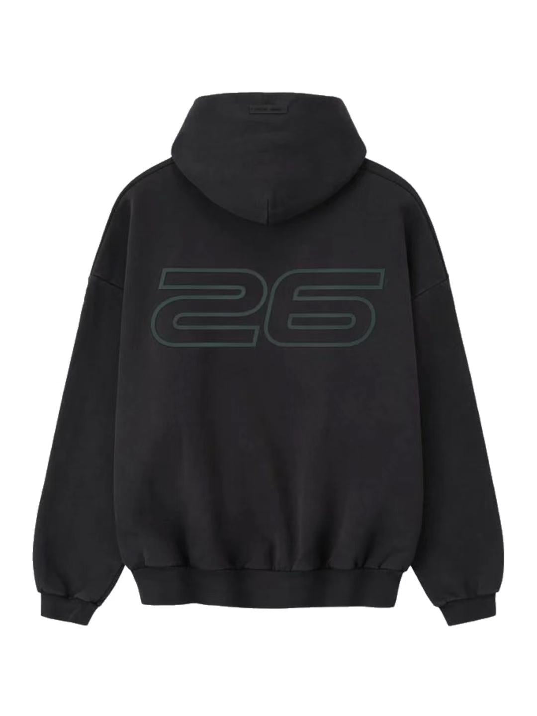 Essentials 25 Holiday Heavy Fleece 90s Hoodie Vintage Black