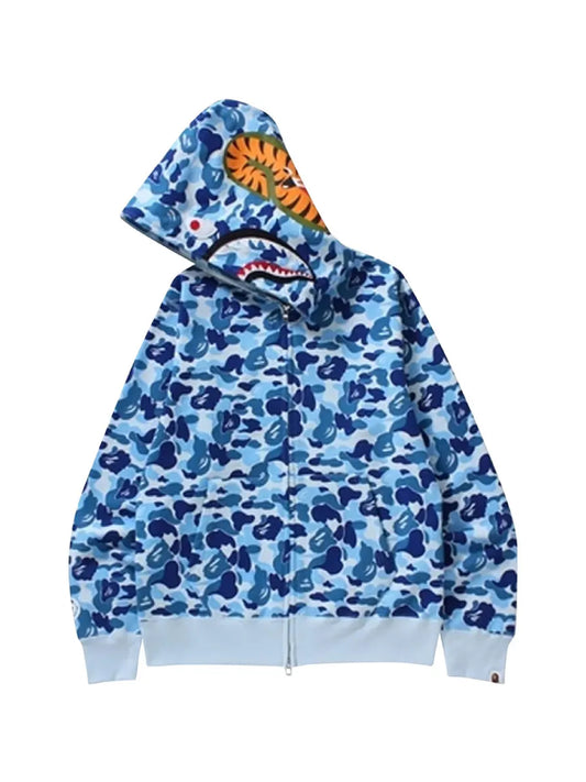 Bape ABC Camo Shark Full Zip Hoodie Blue