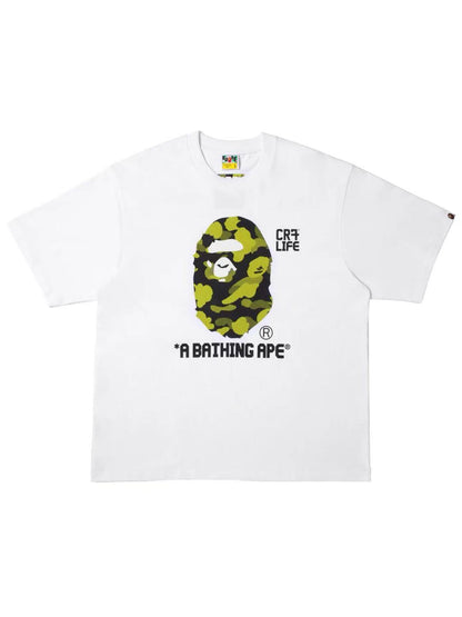 Bape x CR7Life Big Ape Head Reflection Camo Tee White
