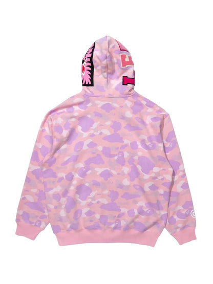 Bape x Straykids Leebit Shark Full Zip Hoodie Pink
