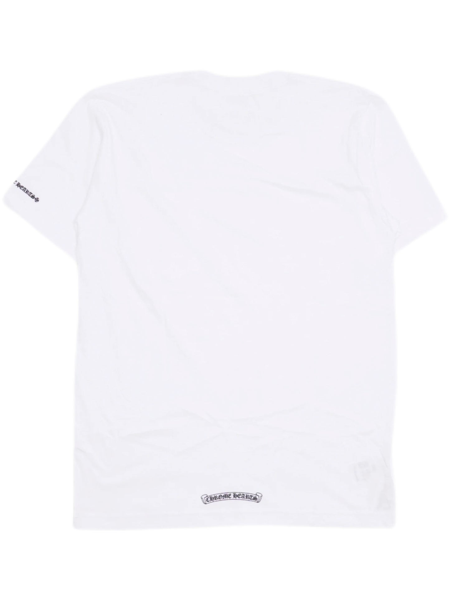 Chrome Hearts Black Neck Script Logo Tee White