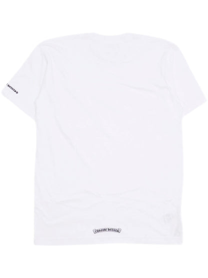 Chrome Hearts Black Neck Script Logo Tee White