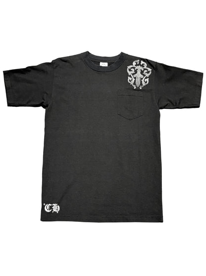 Chrome Hearts Black Dagger Pocket Cemetery Cross Back Tee Black M C118485414-Used