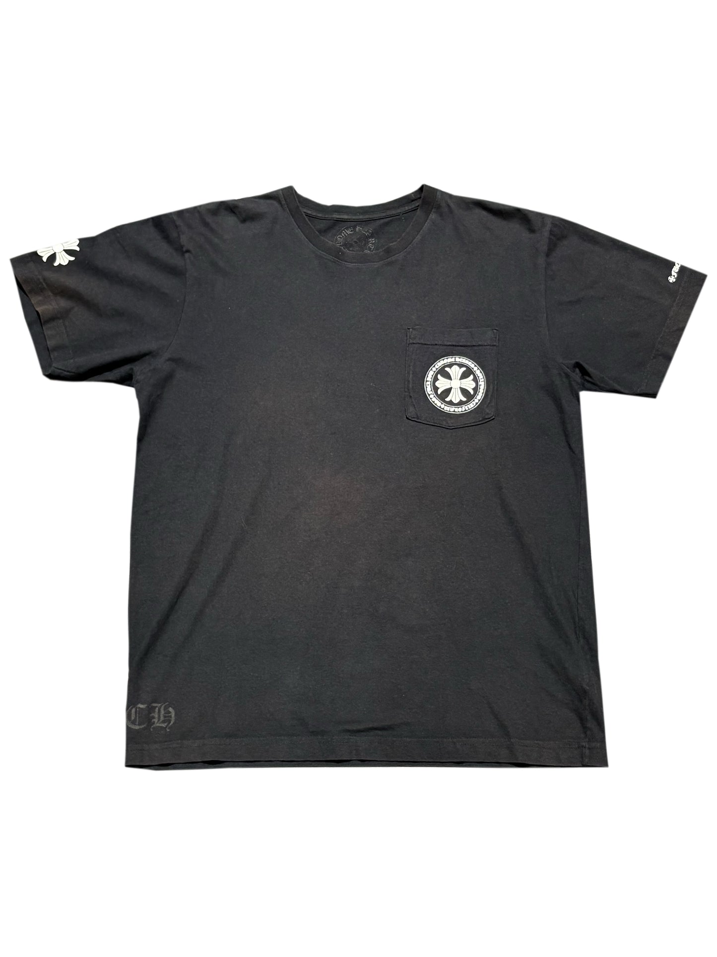 Chrome Hearts Plus Cross Script Circle Logo Back Pocket Tee Black L C119058820-Used