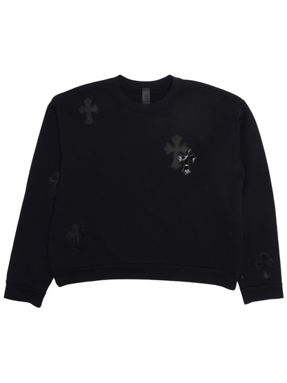 Chrome Hearts Paper Jam Cross Patch Crewneck Black