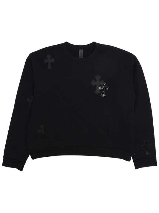 Chrome Hearts Paper Jam Cross Patch Crewneck Black