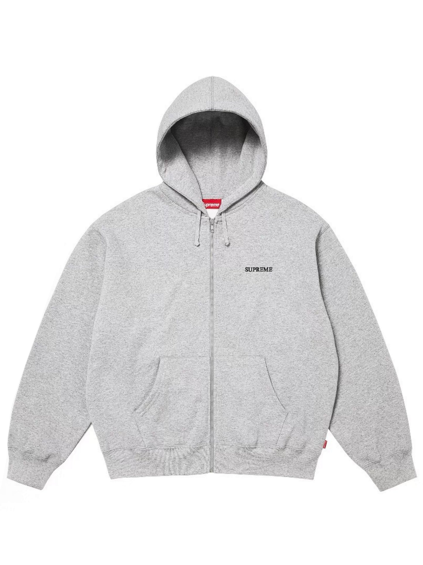 Supreme IDGAF Zip Up Hoodie Grey