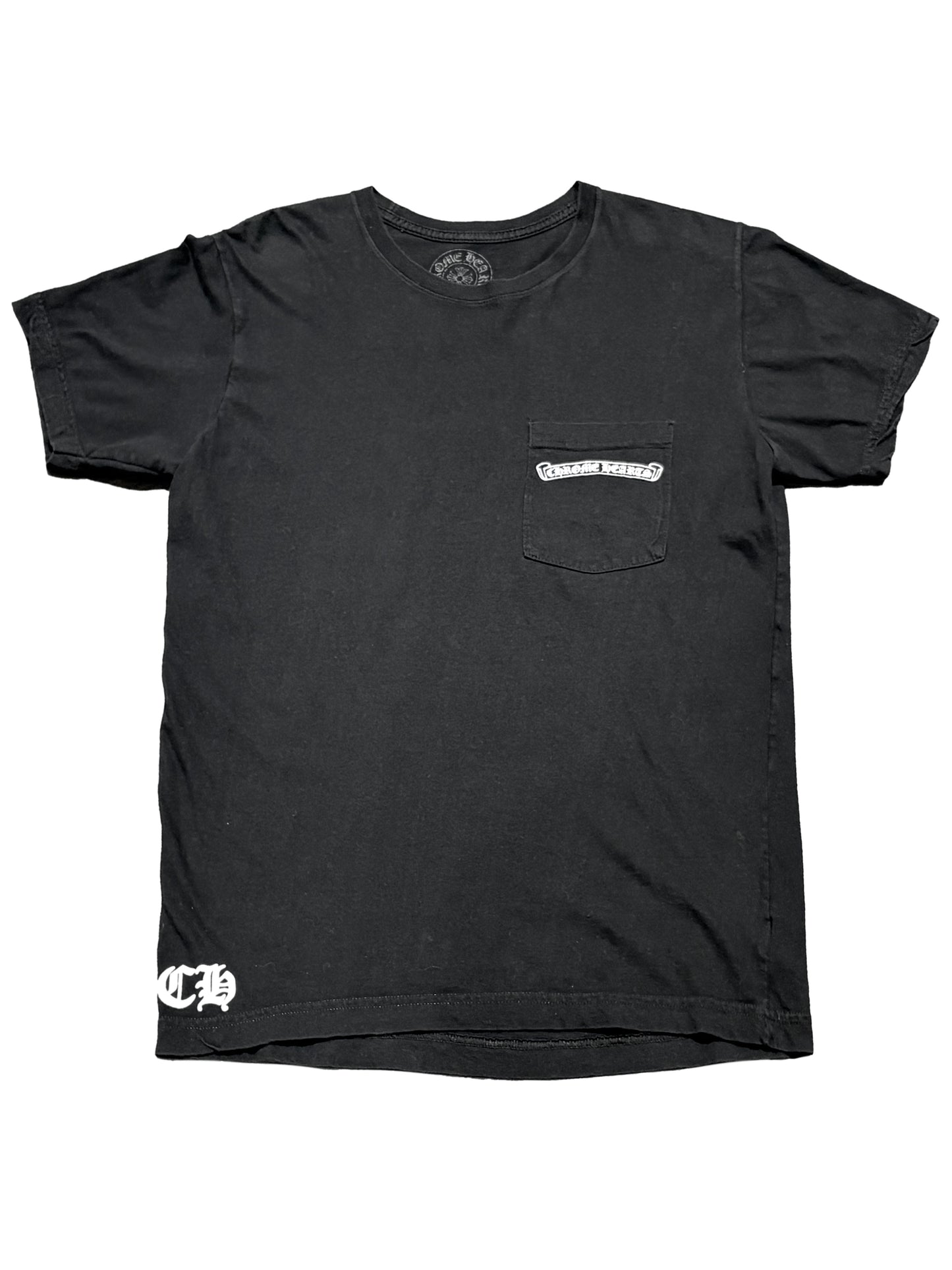 Chrome Hearts Big Cross Plus Scroll LogoBack Scroll Logo Pocket Tee Black M C117579267-Used